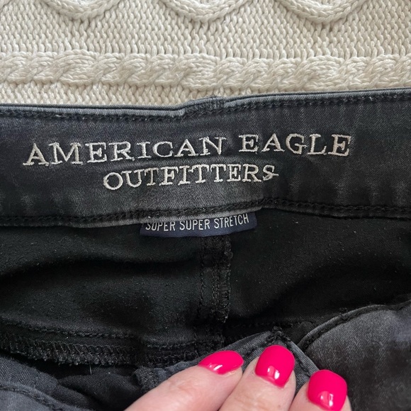 American Eagle Black Stretch Jeggings Women’s Size 0 Long - Picture 12 of 15